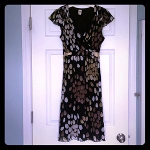 Cross Criss Empire Waist Flutter Sleeve Dress